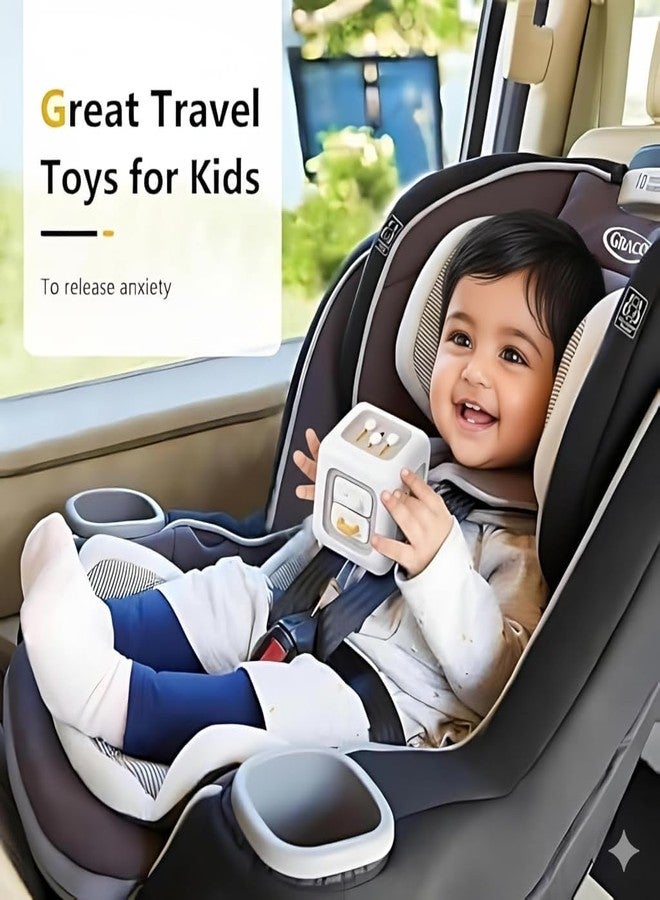 Zomify Life Skill Builder Cube - Montessori Toys for 1-3 Year Olds - Baby Sensory Travel Toys - Birthday Gifts for Learning & Motor Skills, White - Image 5